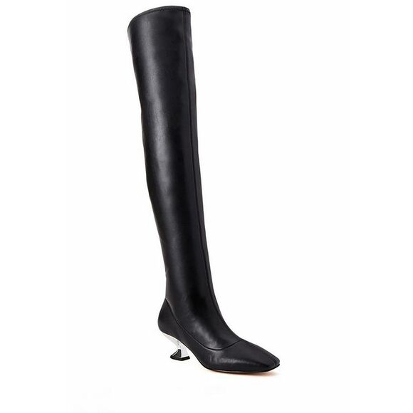 Katy Perry Womens The Laterr OTK Boot Black Tall Thigh-High Boots Shoes NWT - Picture 1 of 3